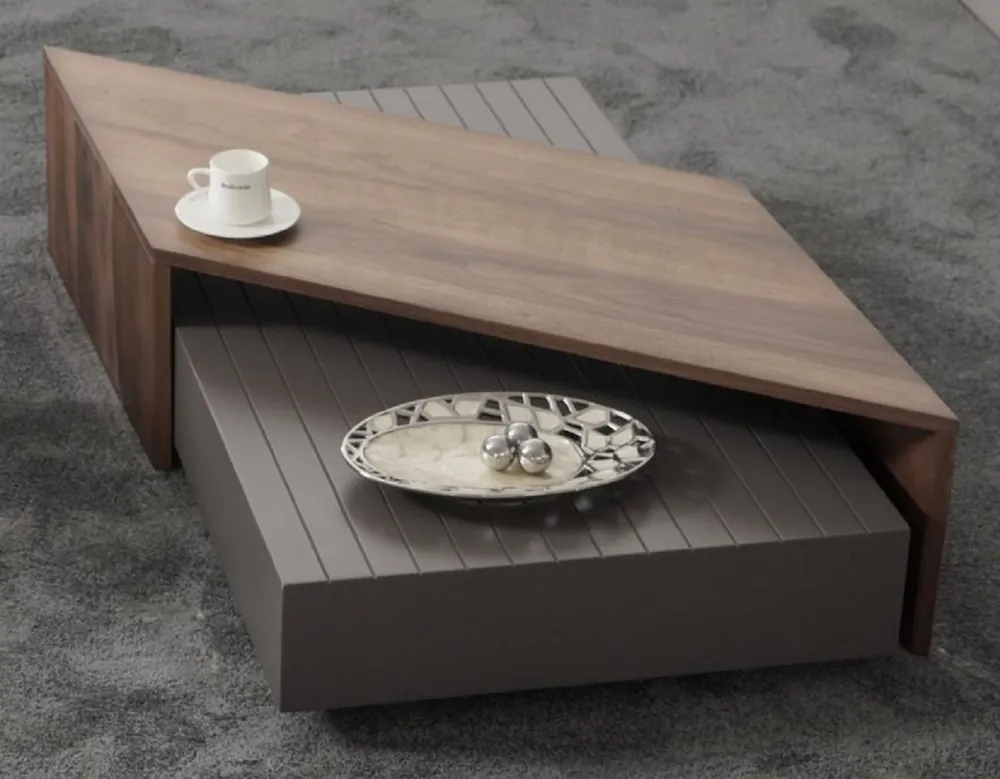 Casa Padrino tavolo da salotto di lusso marrone / grigio 130 x 80 x A. 32 cm - Tavolo da salotto rettangolare in legno massello - Mobile per soggiorno - Mobili di lusso - Arredamento di lusso Wochenendangebot