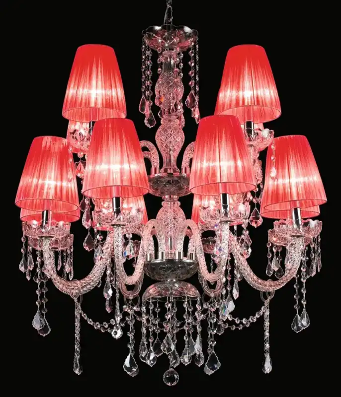 Casa Padrino lampadario barocco di lusso in vetro cristallo argento / rosso Ø 80 x A. 90 cm - Magnifico lampadario in stile barocco con vetro veneziano e cristallo Swarovski - Fatto in Italia Expressversand