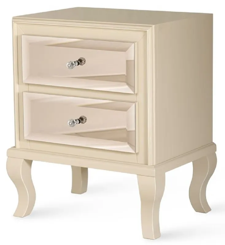 Zertifiziert Casa Padrino comodino Art Deco di lusso beige / marrone 55 x 40 x A. 65 cm - Tavolino a specchio con 2 cassetti - Mobile per camera da letto di lusso - Mobile Art Deco di Lusso