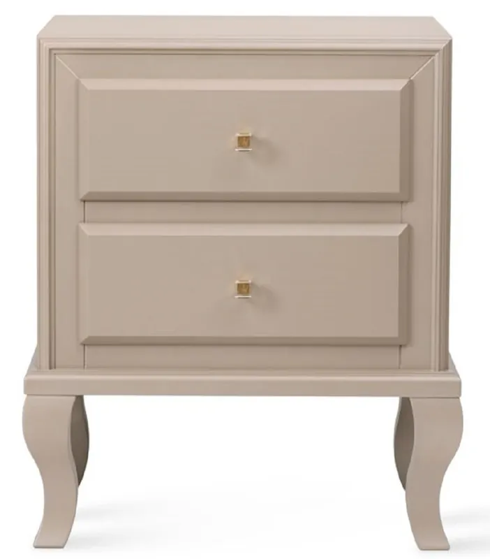 Versand Am Gleichen Tag Casa Padrino comodino Art Deco di lusso beige 55 x 40 x A. 65 cm - Tavolino in legno massello con 2 cassetti - Mobile per camera da letto di lusso - Mobile Art Deco di Lusso