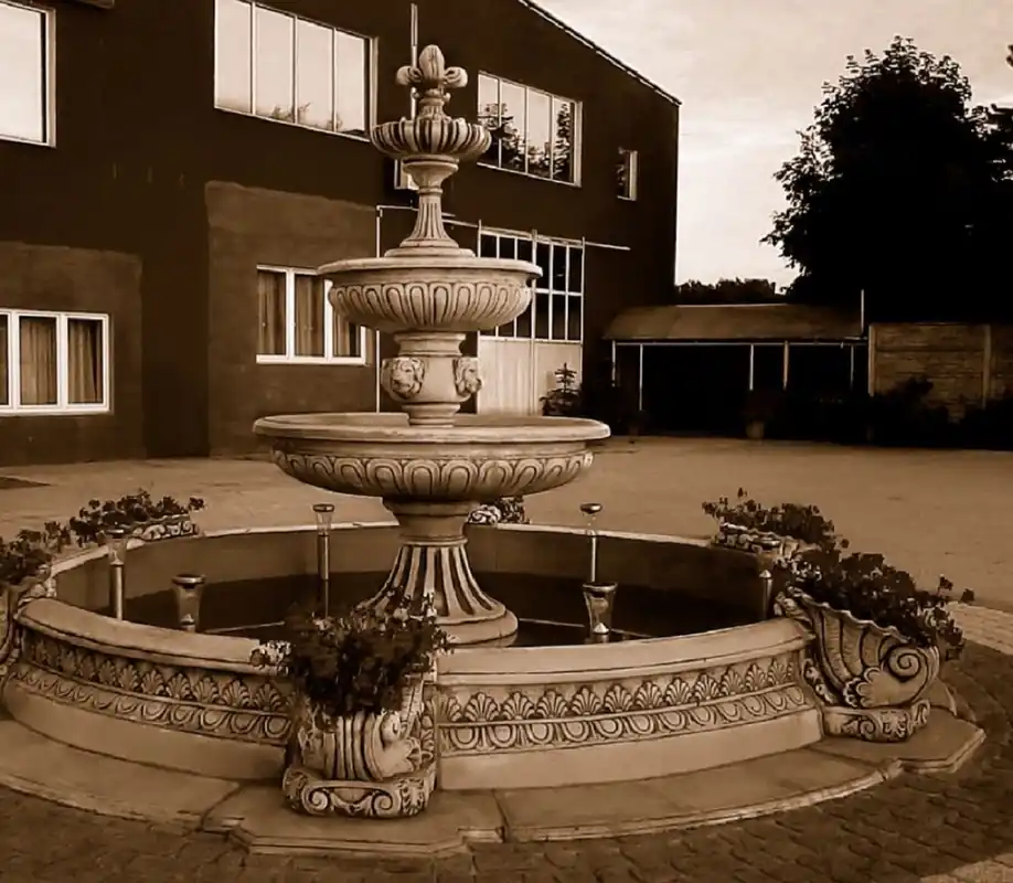 Echt Casa Padrino fontana decorativa da giardino barocco grigio Ø 545 x A. 280 cm - Fontana da giardino barocco - Fontana con bordo - Accessori decorativi barocchi per giardini e terrazze