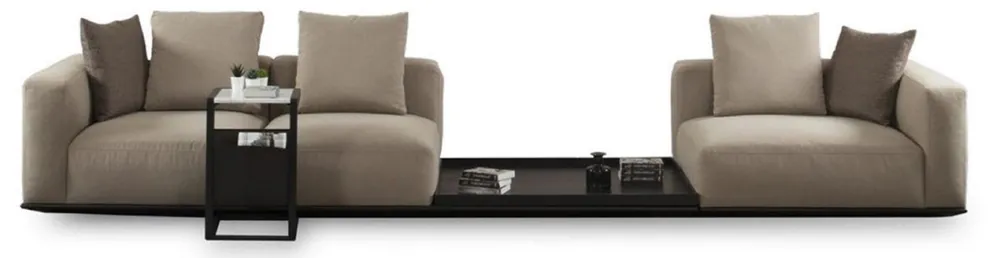 Casa Padrino divano di lusso grigio / nero 400 x 100 x A. 67 cm - Divano soggiorno - Divano hotel - Mobile soggiorno - Arredi soggiorno - Mobile hotel - Mobile di lusso - Arredi di lusso Preisknaller