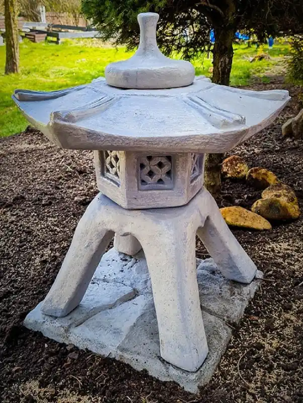 Letzte Chance Casa Padrino lampada da giardino in stile giapponese pagoda grigio 50 x 50 x A. 64 cm - Luce da giardino e patio - Lanterna da giardino - Illuminazione da giardino