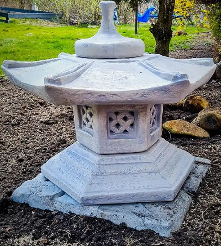 Casa Padrino lampada da giardino in stile giapponese pagoda grigio 50 x 50 x A. 47 cm - Luce da giardino e patio - Lanterna da giardino - Illuminazione da giardino Ausverkauf