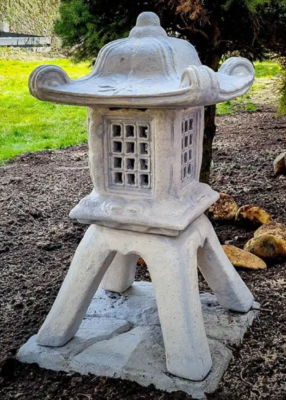 Casa Padrino lampada da giardino in stile giapponese pagoda grigio 39 x 39 x A. 71 cm - Luce da giardino e patio - Lanterna da giardino - Illuminazione da giardino Billig