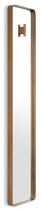 Billig Casa Padrino specchio da parete di lusso ottone 30 x 5 x A.160 cm - Specchio rettangolare con appendiabiti - Specchio soggiorno - Specchio camera da letto - Specchio guardaroba - Mobili di lusso