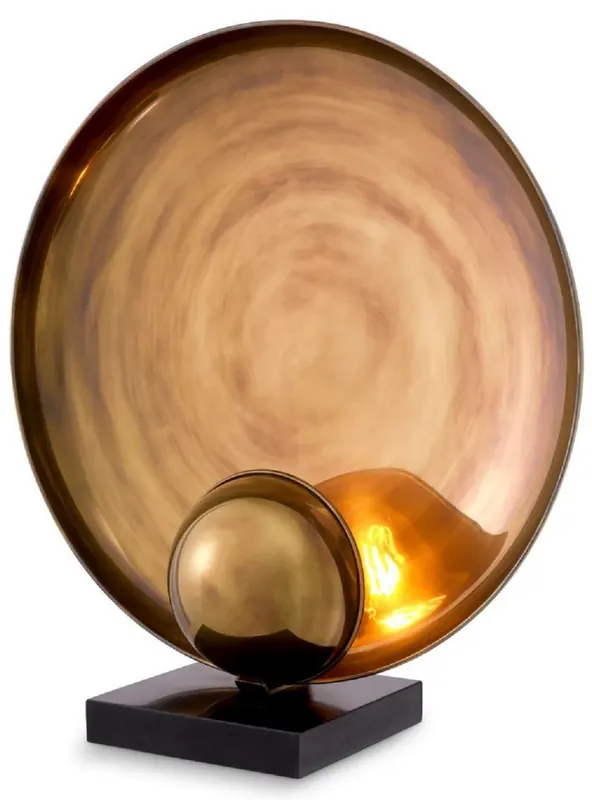 Knallerangebot Casa Padrino lampada da tavolo di lusso ottone vintage / nero 46 x 17,5 x A. 50,5 cm - Lampada da scrivania con base in granito - Lampade da tavolo di lusso - Illuminazione di lusso