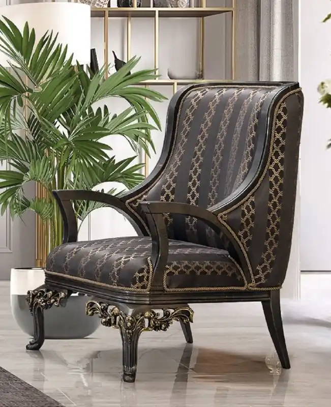 Casa Padrino poltrona barocco di lusso viola / grigio / oro - Magnifica poltrona da salotto con motivo elegante - Mobili da soggiorno di lusso in stile barocco - Mobili barocchi Geprüft