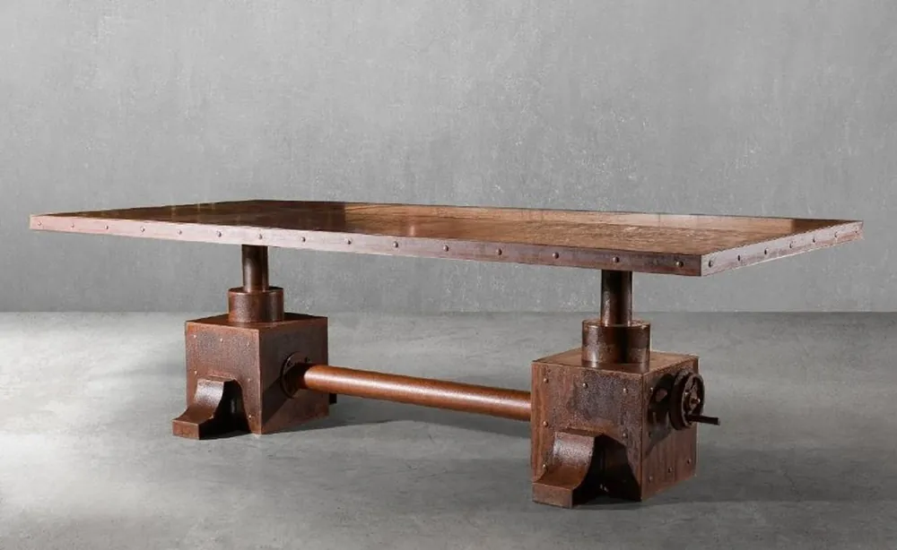 Casa Padrino scrivania in stile industriale di lusso ruggine 240 x 110 x A. 73 cm - Tavolo da ufficio in metallo stile industriale - Mobili ufficio in metallo stile industriale - Mobile di lusso Direkt Vom Hersteller
