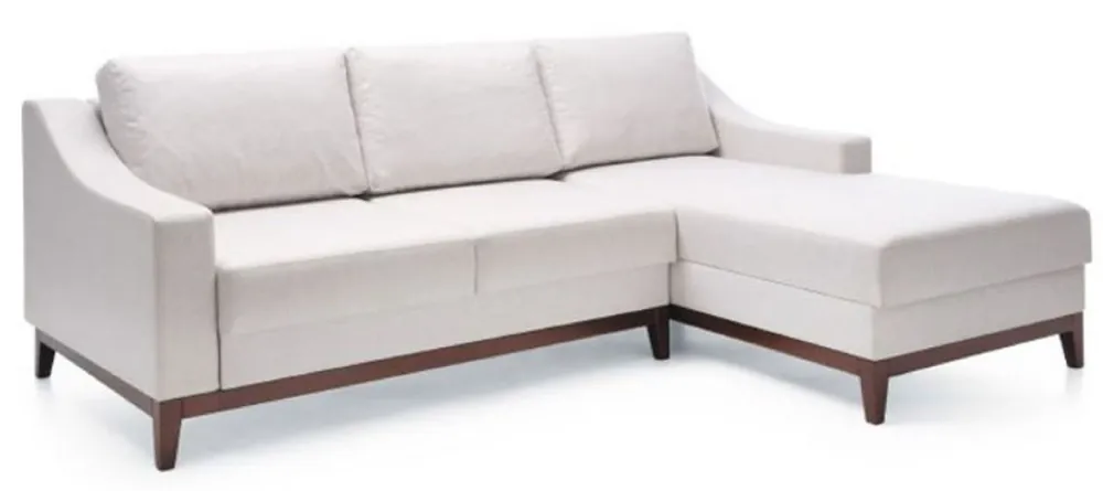 Casa Padrino divano angolare di lusso bianco / marrone scuro 225 x 173 x A. 77 cm - Divano da soggiorno con funzione letto - Mobile soggiorno - Mobile di lusso - Interni di lusso Letzte Chance