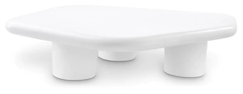 Casa Padrino tavolo da salotto di lusso in vetroresina bianco lucido 160 x 118 x A. 33 cm - Tavolino da caffè in vetroresina - Mobile soggiorno - Mobile di lusso - Mobile in vetroresina Abverkauf