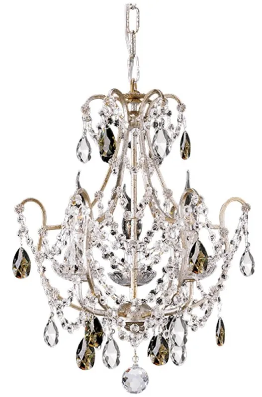 Casa Padrino lampadario barocco di lusso in cristallo argento con patina Ø 40 x H. 50 cm - Lampadario da soggiorno in stile barocco - Qualità di lusso - Fatto in Italia Kracherpreis