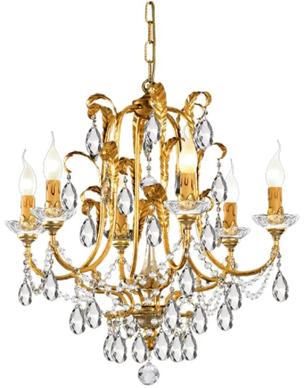 Casa Padrino lampadario barocco di lusso con vetro di cristallo di Boemia oro con patina Ø 61 x A. 60 cm - Magnifico lampadario da soggiorno in stile barocco - Qualità di lusso - Fatto in Italia Super-Preis
