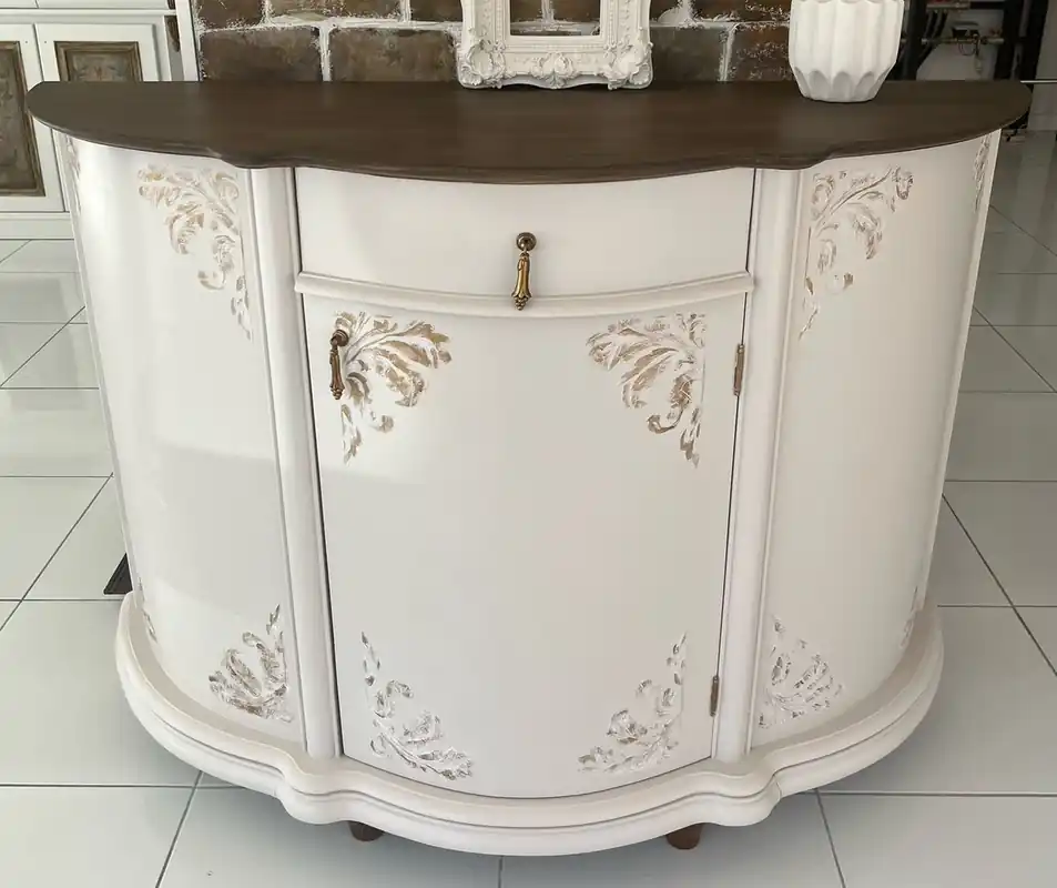 Casa Padrino credenza barocco di lusso crema / marrone - Armadio in legno massello in stile barocco con cassetto e anta - Mobili di lusso in stile barocco - Mobili barocchi - Nobile e Magnifico Günstig