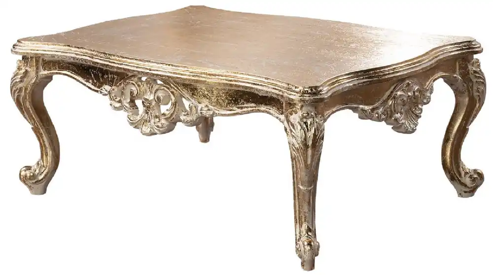 Super-Preis Casa Padrino tavolo da soggiorno barocco di lusso oro antico - Tavolo da salotto rettangolare in stile barocco - Mobili da soggiorno in stile barocco - Mobili di lusso in stile barocco