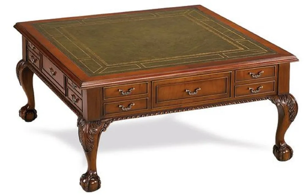 Casa Padrino tavolo da salotto barocco di lusso marrone scuro / verde 100 x 100 x A. 49 cm - Tavolino da caffè stile barocco con 20 cassetti - Mobile soggiorno di lusso in stile barocco Billig