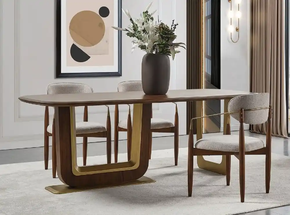 Casa Padrino set di 6 sedie da pranzo di lusso con braccioli grigio / marrone / ottone 69 x 52 x A. 90 cm - Mobili sala da pranzo - Mobili ristorante - Mobili di lusso - Arredamento di lusso Kracherpreis