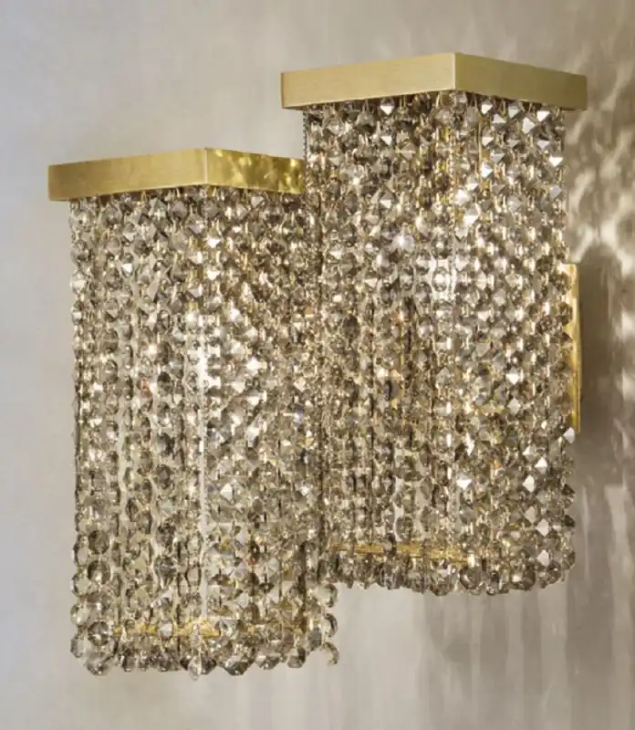 Billig Casa Padrino lampada da parete cristallo di lusso ottone 25 x 23 x A. 35 cm - Lampada soggiorno - Lampada hotel - Lampada ristorante - Lampade di lusso - Qualità di lusso - Fatto in Italia