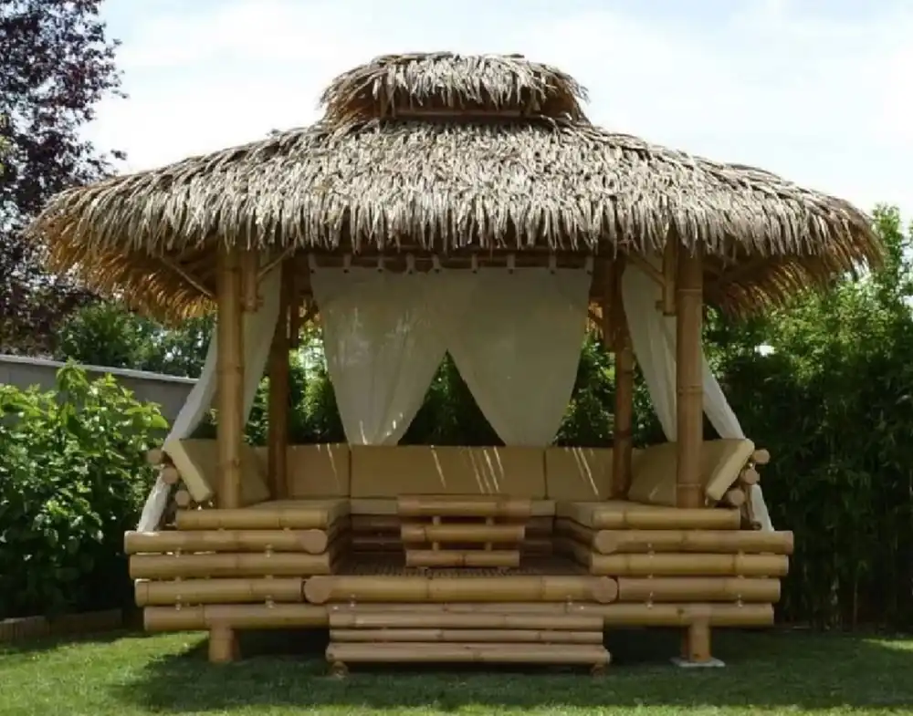 Sofort Bestellen Casa Padrino Casa da Giardino di Lusso Natural 330 x 300 x A. 345 cm - Casa da Giardino in Bambù Resistente alle Intemperie - Casa da Esterno in Bambù - Case da Giardino in Bambù di Lusso