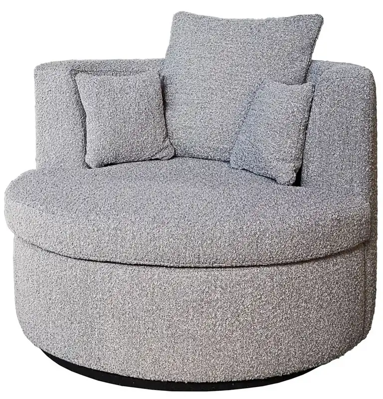 Casa Padrino poltrona girevole di lusso grigio / nero Ø 95 x A. 89 cm - Poltrona da salotto rotonda - Poltrona hotel - Mobile soggiorno - Mobile hotel - Mobile di lusso - Qualità di lusso Knallerangebot