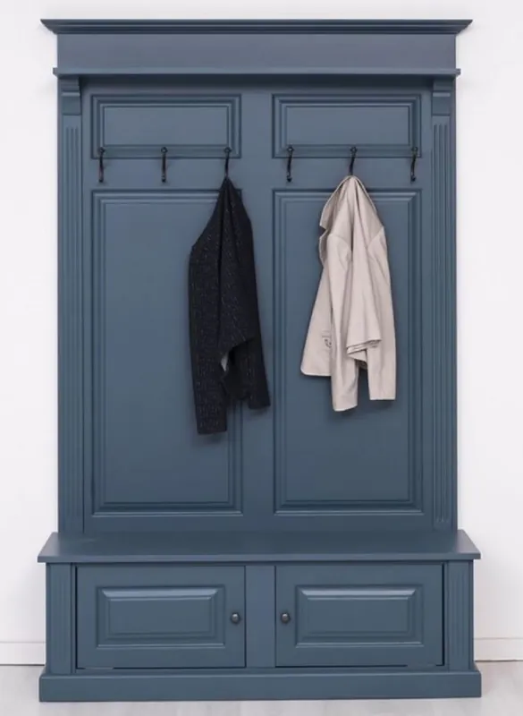 Casa Padrino armadio in legno massello stile country blu 140 x 41 x A. 210 cm - Armadio a muro - Armadio ingresso - Mobili ingresso - Mobili armadio - Mobili stile country Markenprodukt
