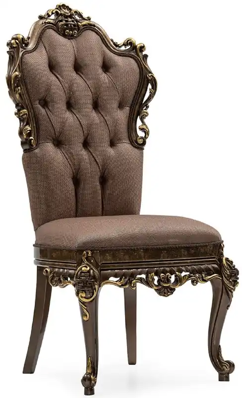 Casa Padrino sedia da pranzo barocco di lusso grigio / marrone / oro - Magnifica sedia da cucina in stile barocco - Mobili da pranzo di lusso stile barocco - Mobili barocchi - Nobile e Magnifico Rabatt