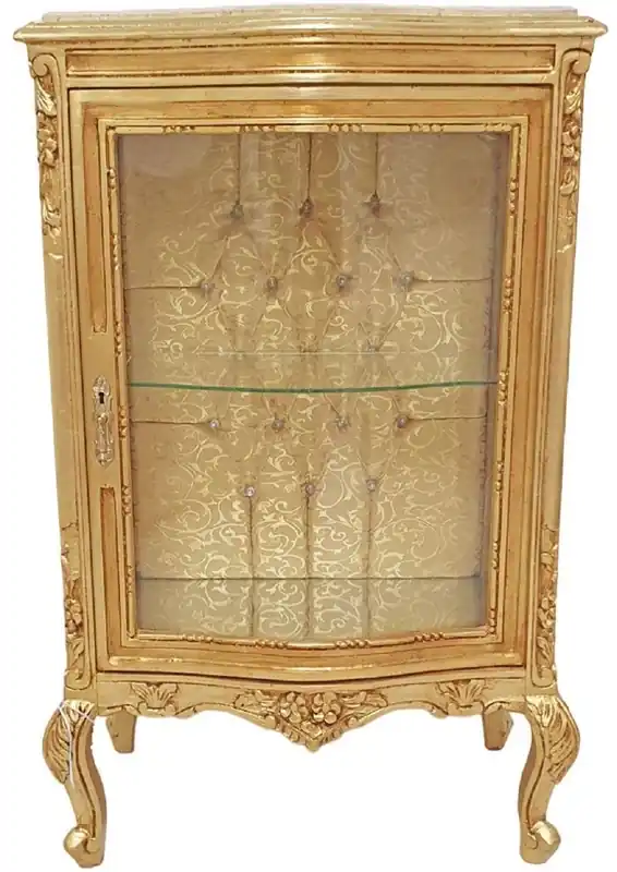 Casa Padrino vetrina barocco oro / crema - Vetrina in legno massello fatta a mano con strass e piano in marmo - Mobili soggiorno in stile barocco - Mobili barocchi - Arredi barocchi Jetzt Kaufen