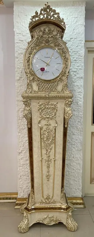 Zertifiziert Casa Padrino orologio del nonno barocco di lusso crema / marrone / oro - Magnifico orologio in legno massello in stile barocco - Mobili di lusso in stile barocco - Mobili barocchi