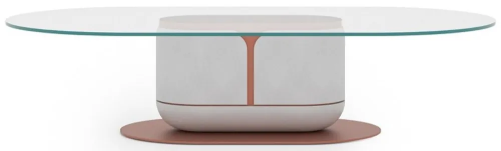 Solange Der Vorrat Reicht Casa Padrino tavolo da salotto di lusso bianco / rame 150 x 80 x A. 40 cm - Tavolo da soggiorno con piano in vetro - Mobile soggiorno - Mobile hotel - Mobile di lusso