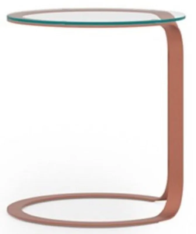 Bestseller Casa Padrino tavolino di lusso rame Ø 40 x A. 50 cm - Tavolo rotondo con piano in vetro - Mobili soggiorno - Mobili hotel - Mobili di lusso