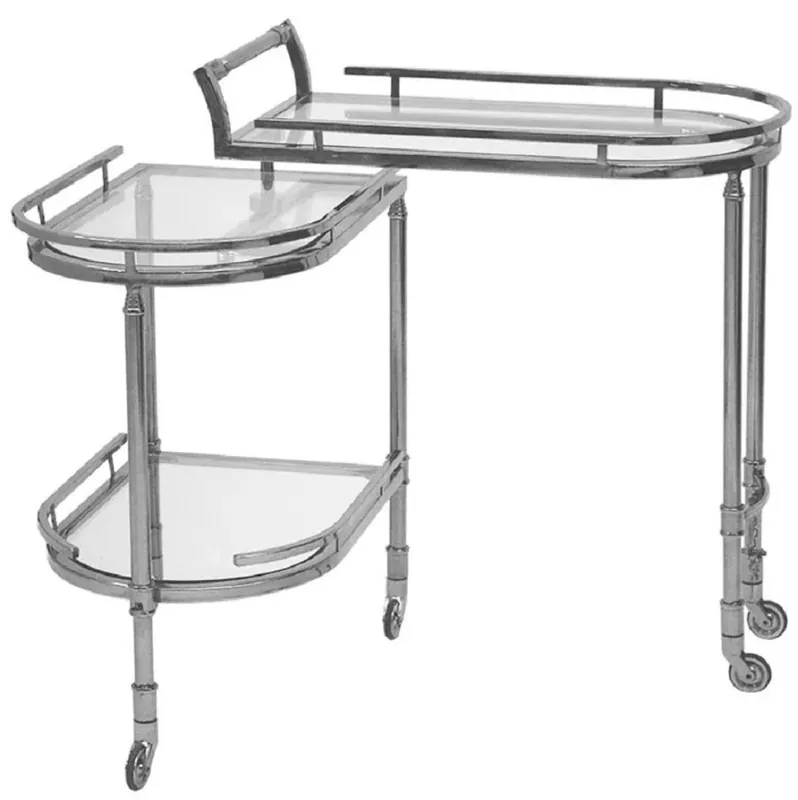 Top-Angebot Casa Padrino carrello da portata di lusso argento 75 x 40 x A. 75 cm - Carrello ovale in metallo con piatti in vetro - Carrello Gastronomia Hotel Ristorante - Accessori Hotel & Restaurant