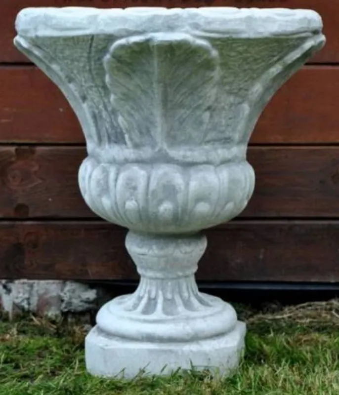 Saisonangebot Casa Padrino vaso di fiori decorativo da giardino barocco grigio Ø 49 x A. 58 cm - Vaso per piante rotondo in stile barocco - Decorazione da giardino barocco - Accessori decorazione barocco