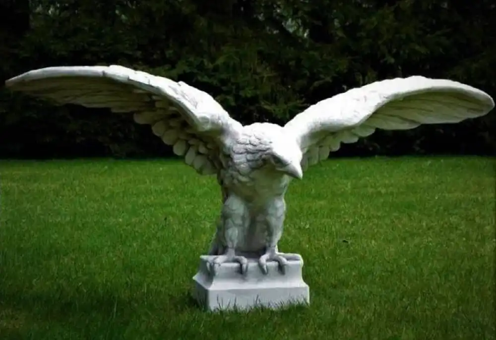 Casa Padrino Scultura Decorativa da Giardino Aquila Grigio 180 x 70 x A. 92 cm - Grande Figura Decorativa da Giardino in Pietra - Sculture in Pietra Giardino - Accessori Decorazione Giardino Geprüft