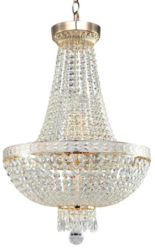 Casa Padrino lampadario barocco in cristallo oro Ø 40 x A. 81 cm - Lampadario rotondo in stile barocco - Lampadario da salotto barocco - Nobile e Magnifico Nur Für Kurze Zeit