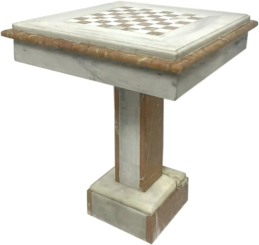 Angebot Casa Padrino tavolo da scacchi barocco bianco / marrone - Tavolo quadrato in marmo - Tavolino in stile barocco - Mobili in marmo in stile barocco - Mobili barocco