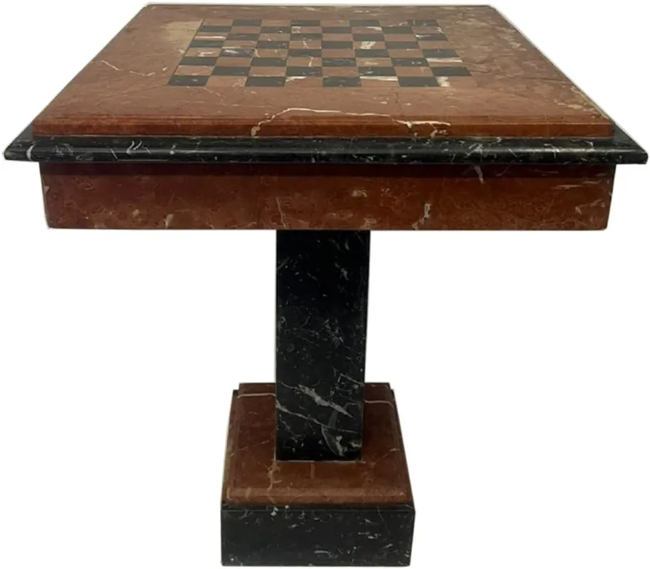 Casa Padrino tavolo da scacchi barocco marrone / nero - Tavolo quadrato in marmo - Tavolino in stile barocco - Mobili in marmo in stile barocco - Mobili barocco Top-Preis