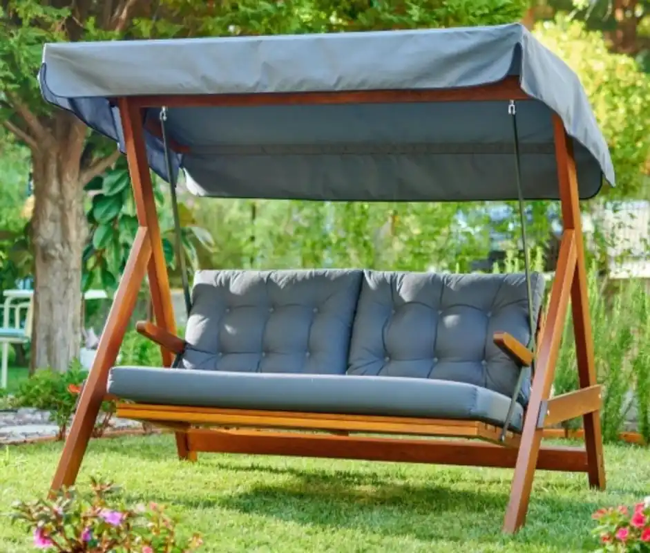 Casa Padrino altalena Hollywood di lusso blu / marrone - Altalena da giardino con parasole - Mobili da Terrazze - Mobili da Giardino - Mobili di Lusso - Arredamento da giardino di lusso Ausverkauf