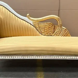 Casa Padrino chaise longue barocco lato sinistro oro / bianco / oro - Recamier in legno massello fatto a mano con strisce - Mobili da soggiorno barocchi - Nobile e Magnifico Expressversand