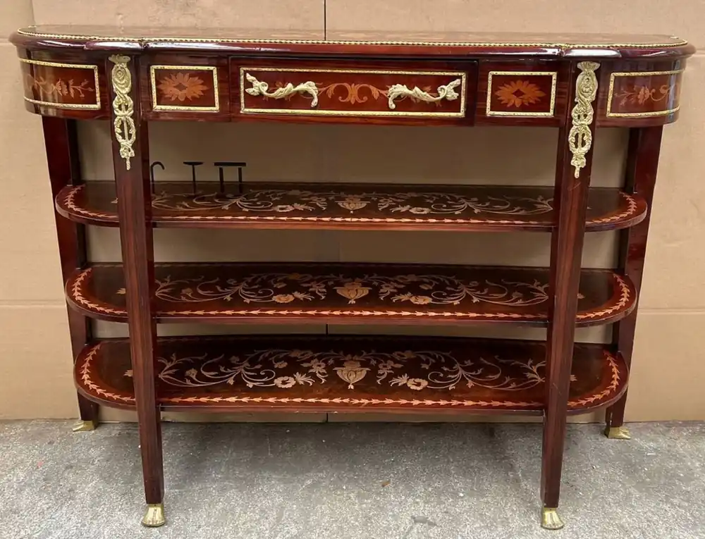Letzte Chance Casa Padrino consolle barocco marrone scuro / marrone intarsio / oro - Consolle fatta a mano stile barocco - Magnifica consolle in stile barocco - Mobili stile barocco - Mobili in stile barocco