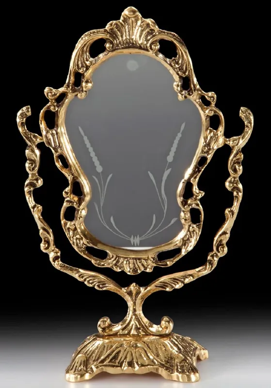 Casa Padrino specchio per il trucco barocco di lusso oro 19 x A. 30 cm - Specchio da tavolo in bronzo in stile barocco fatto a mano - Specchio cosmetico - Accessori decorativi barocchi Schnäppchen