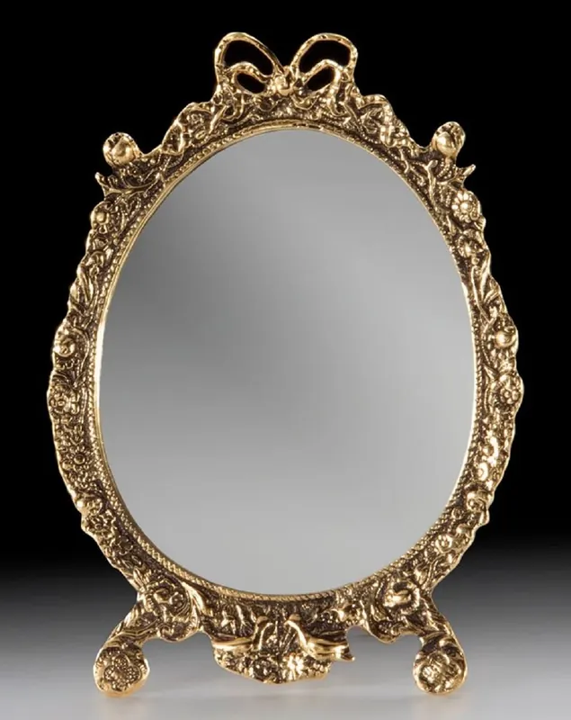 Neue Ware Casa Padrino specchio per il trucco barocco di lusso oro 20 x A. 27 cm - Specchio da tavolo in bronzo in stile barocco fatto a mano - Specchio cosmetico - Accessori decorativi barocchi