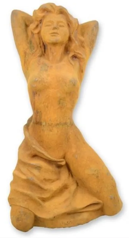 Garantierte Lieferung Casa Padrino Scultura Art Nouveau del Giardino Ruggine A. 72,6 cm - Elegante Figura in Metallo per la Decorazione del Giardino - Accessori per la Decorazione Giardino Barocco e Art Nouveau