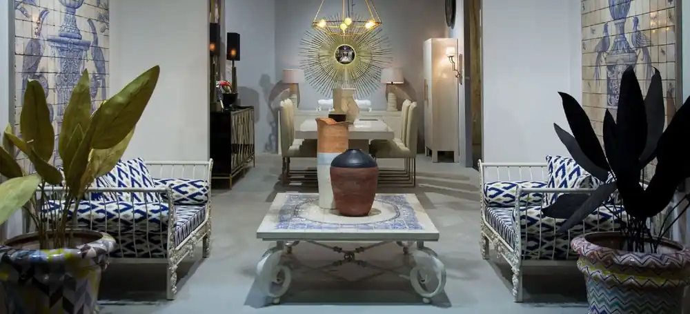 Finale Aktion Casa Padrino Set di Mobili in Ferro Battuto Barocco di Lusso Bianco / Blu / Oro - 2 Poltrone & 1 Tavolino da Salotto - Mobili Soggiorno - Mobili Giardino - Mobili Barocchi di Lusso