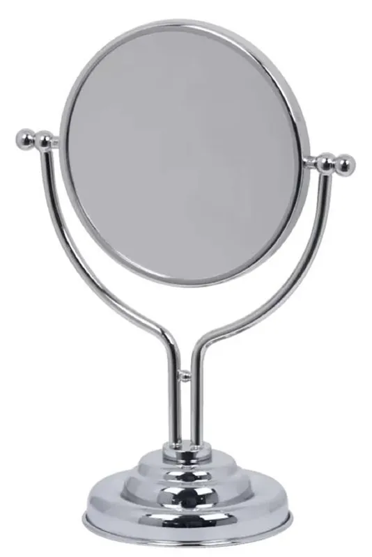 Top-Preis Casa Padrino specchio da tavolo cosmetico di lusso argento 22,5 x 13 x A. 31 cm - Specchio da trucco rotondo regolabile - Accessori bagno - Qualità di lusso - Fatto in Italia