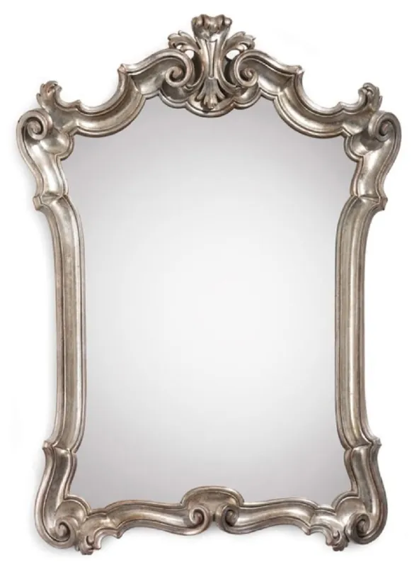 Casa Padrino specchio barocco di lusso argento - Specchio da parete in stile barocco italiano fatto a mano - Mobili di lusso in stile barocco - Mobili barocco - Fatto in Italia Schneller Versand