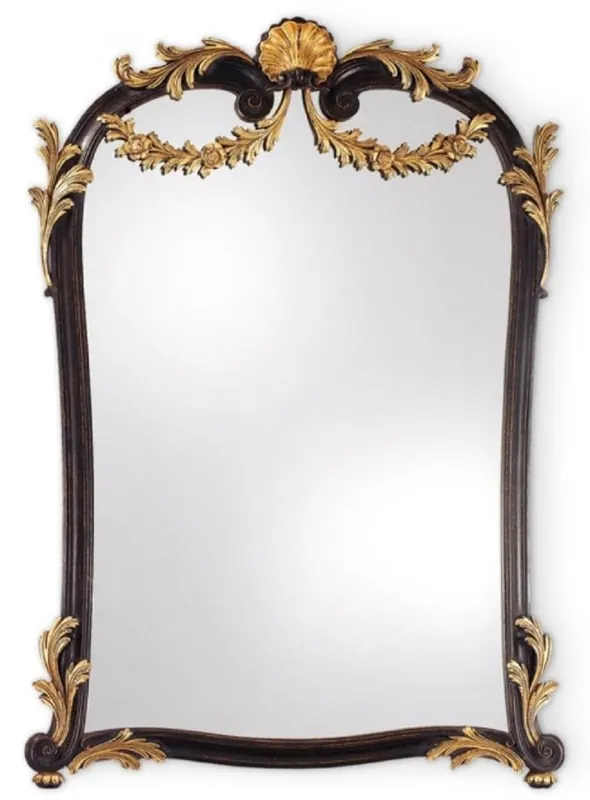 Casa Padrino specchio barocco di lusso nero antico / oro - Specchio da parete in stile barocco italiano fatto a mano - Mobili di lusso in stile barocco - Fatto in Italia Garantierte Lieferung