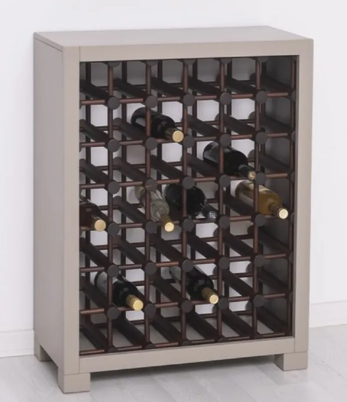 Casa Padrino armadio del vino in legno massello stile country grigio / marrone scuro / nero 68 x 35 x A. 68 cm - Scaffale del vino in legno massello in stile country - Mobile bar in stile country Rabatt