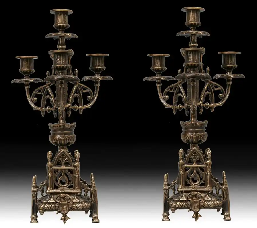 Casa Padrino set di portacandele barocco di lusso in bronzo Ø 21 x A. 41 cm - Portacandele in bronzo stile barocco fatto a mano - Accessori decorativi barocchi - Interni barocchi - Mobili barocchi Top-Angebot