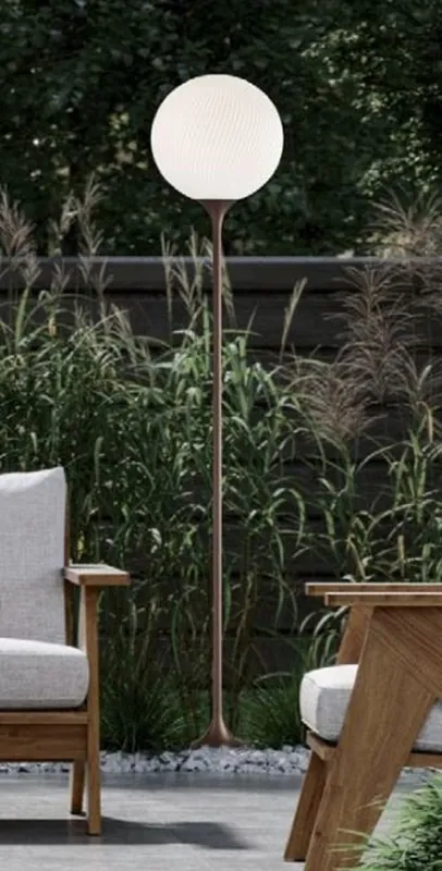 Casa Padrino lampada da terra per esterni di lusso marrone / bianco Ø 30 x A. 160 cm - Lanterna da Giardino - Illuminazione Giardino - Illuminazione per Esterni - Qualità di lusso - Fatto in Italia Bestseller