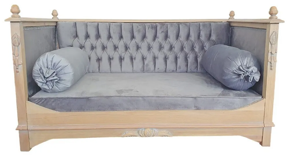 Casa Padrino letto per cani barocco grigio / naturale - Magnifica cuccia per cani in stile antico - Mobili per animali barocchi - Mobili per cani fatti a mano in stile barocco Mega-Angebot